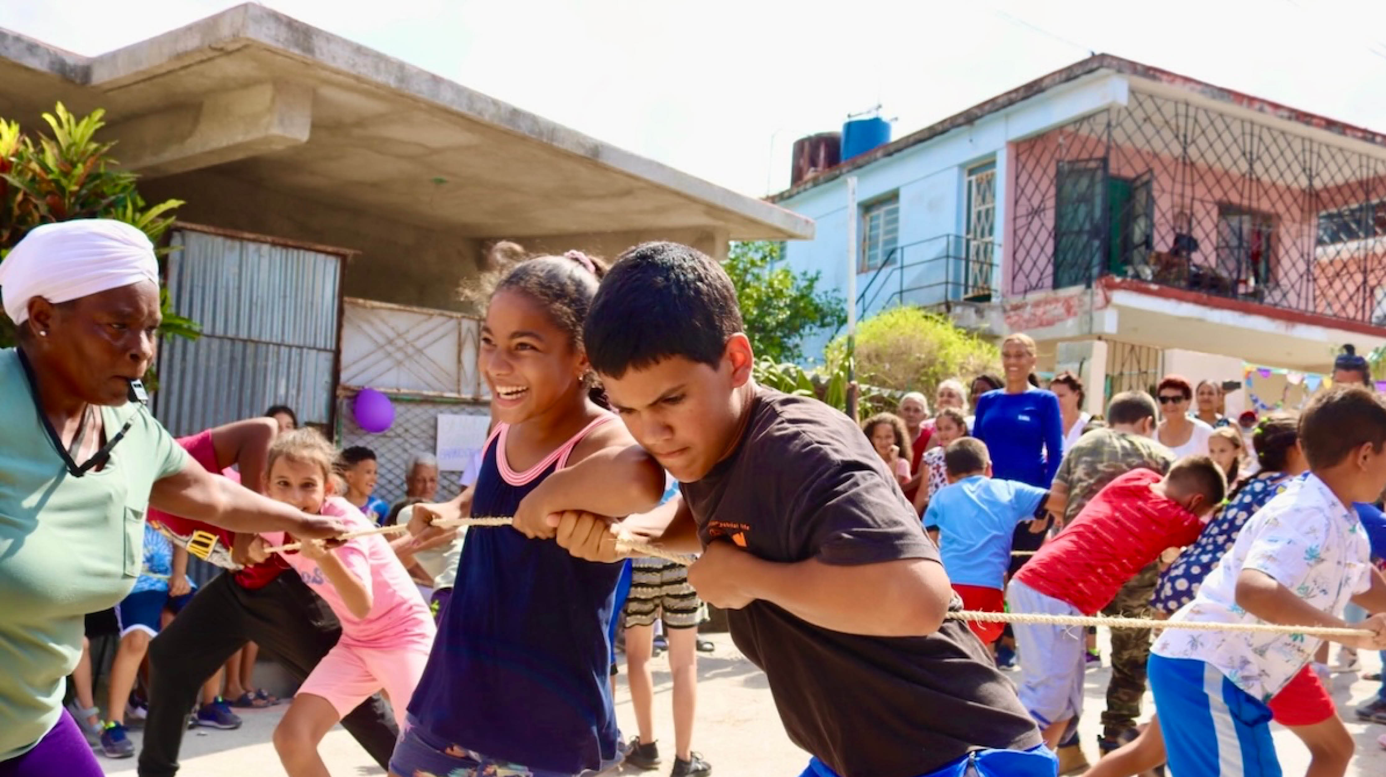 Children playing on a street in Havana, Cuba